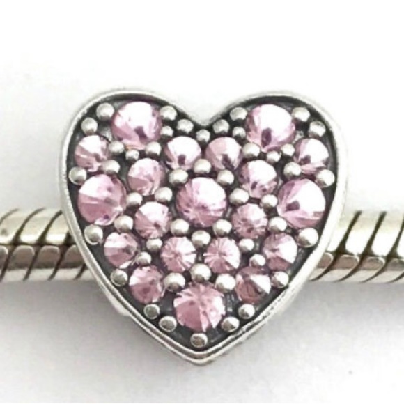 Pandora Pink Dazzling Heart Charm - Picture 2 of 2